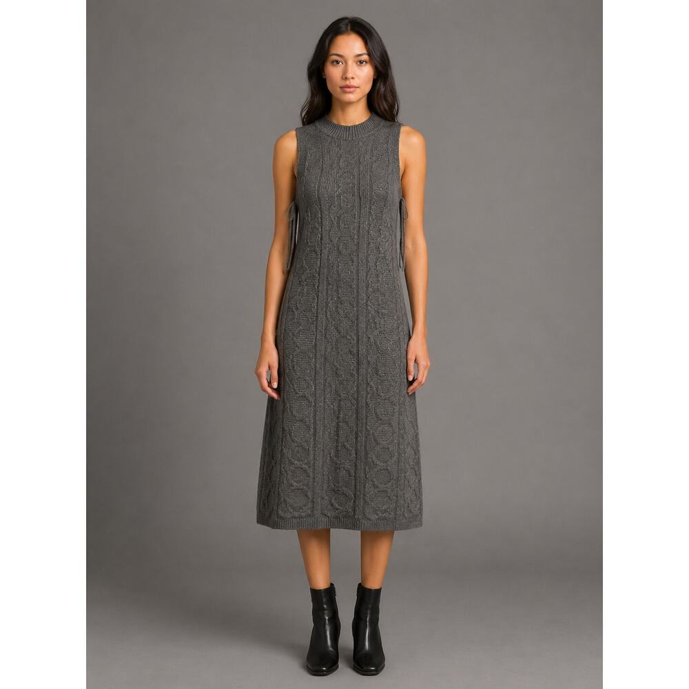Calvin Klein Women's Large Gray Sleeveless Knit Sweater Dress Heathered VGC